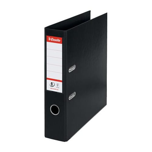 Iratrendező, 75 mm, A4, PP, élvédő sínnel, ESSELTE "Standard", Vivida fekete
