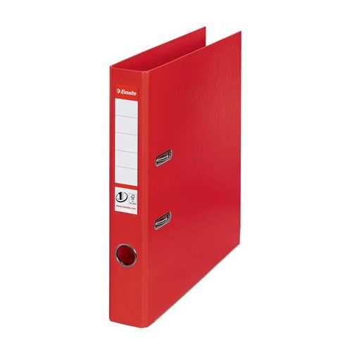 Iratrendező, 50 mm, A4, PP, élvédő sínnel, ESSELTE "Standard", piros