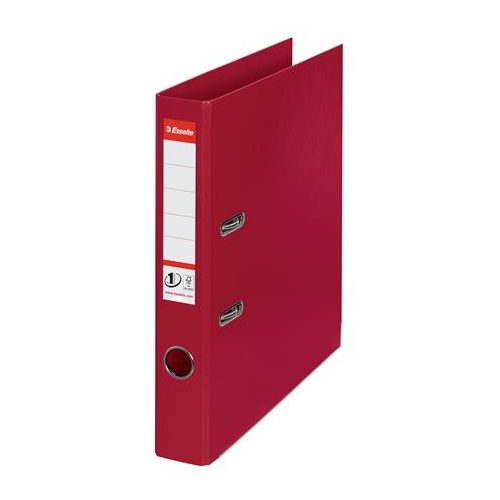 Iratrendező, 50 mm, A4, PP, élvédő sínnel, ESSELTE "Standard", bordó