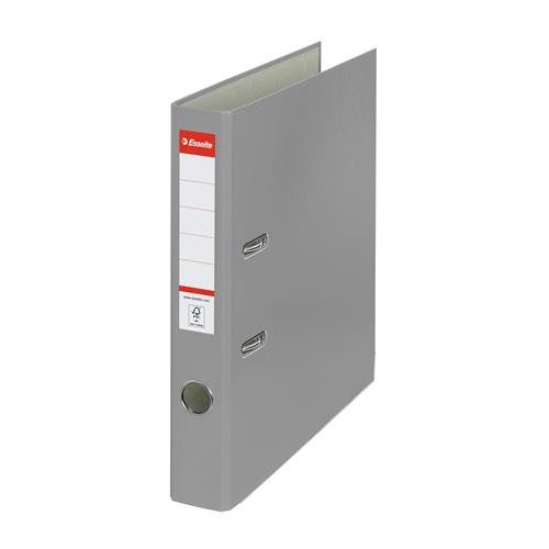 Iratrendező, 50 mm, A4, PP/karton, élvédő sínnel, ESSELTE "Economy", szürke