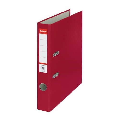 Iratrendező, 50 mm, A4, PP/karton, élvédő sínnel, ESSELTE "Economy", bordó