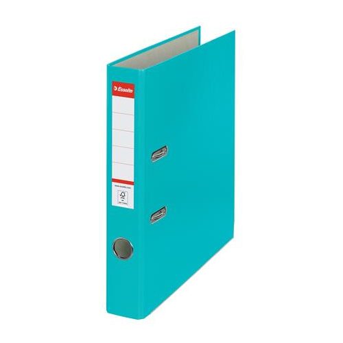 Iratrendező, 50 mm, A4, PP/karton, élvédő sínnel, ESSELTE "Economy", türkiz