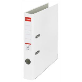   Iratrendező, 50 mm, A4, PP/karton, élvédő sínnel, ESSELTE "Economy", fehér