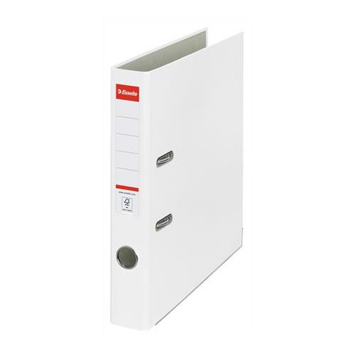Iratrendező, 50 mm, A4, PP/karton, élvédő sínnel, ESSELTE "Economy", fehér