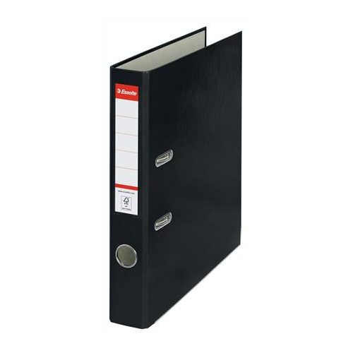 Iratrendező, 50 mm, A4, PP/karton, élvédő sínnel, ESSELTE "Economy", fekete