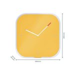 Falióra, üveg, négyzet alakú, 30x30 cm, LEITZ "Cosy", melegsárga