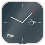 Falióra, üveg, négyzet alakú, 30x30 cm, LEITZ "Cosy", bársonyszürke