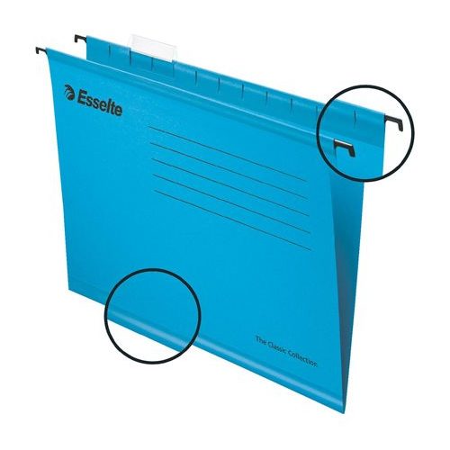 Függőmappa, újrahasznosított karton, A4, ESSELTE "Classic", kék