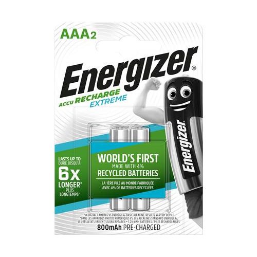 Tölthető elem, AAA mikro, 2x800 mAh, előtöltött, ENERGIZER "Extreme"