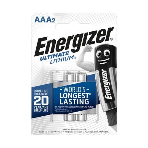 Elem, AAA mikro, 2 db, Lítium, ENERGIZER "Ultimate Lithium"