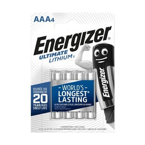 Elem, AAA mikro, 4 db, Lítium, ENERGIZER "Ultimate Lithium"