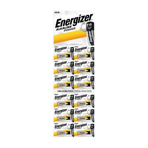 Elem, AAA mikro, 12 db, egyesével téphető, ENERGIZER "Alkaline Power Kartella"