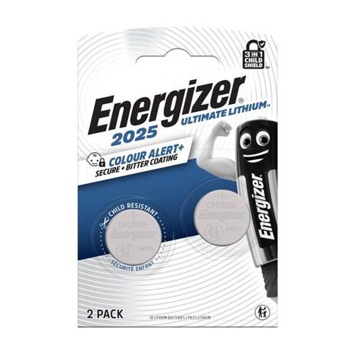 Gombelem, CR2025, 2 db, színjelző, ENERGIZER "Ultimate Lítium Performance"
