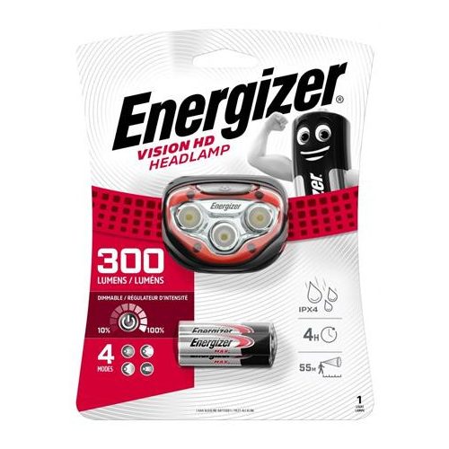 Fejlámpa, 3 LED, 3xAAA, ENERGIZER "Headlight Vision HD"