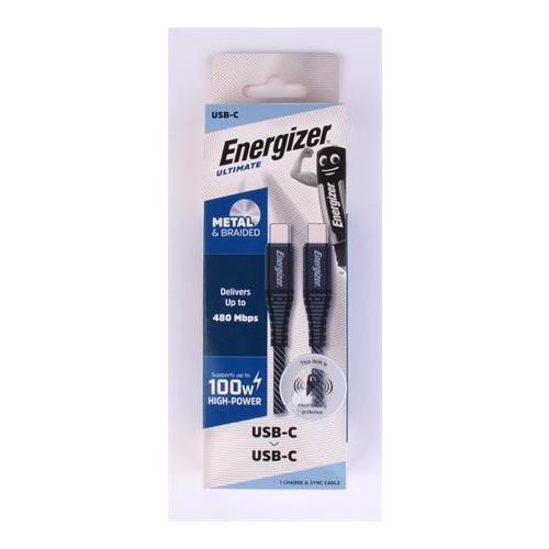 USB kábel, USB-C - USB-C, 2m, ENERGIZER, szürke