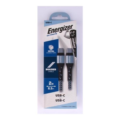 USB kábel, USB-C - USB-C, 2m, ENERGIZER, ezüst