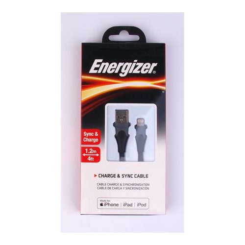 USB kábel, USB-A - Lightning (Apple), 1,2m, ENERGIZER, fekete