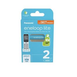  Tölthető elem, AAA mikro, 2x550 mAh Ni-MH, PANASONIC "Eneloop Lite"