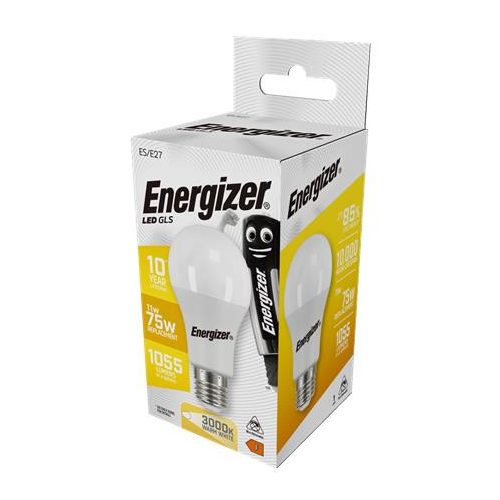 LED izzó, E27, normál gömb, 11,1W (75W), 1055lm, 3000K, ENERGIZER