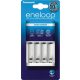 Elemtöltő, AA ceruza/AAA mikro, 2/4, időzítő, PANASONIC "Eneloop"