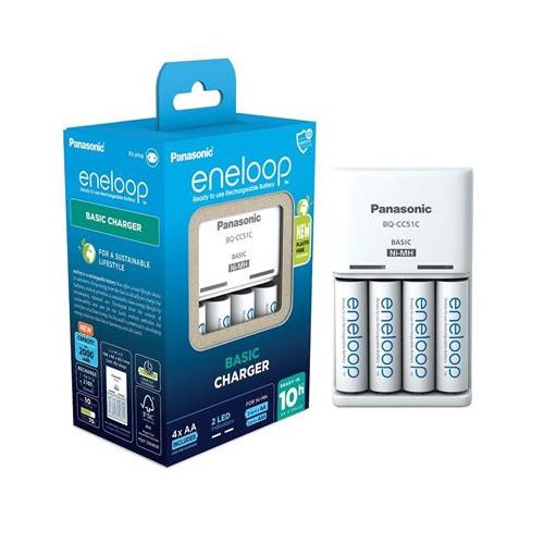 Elemtöltő, AA/AAA, 4x2000 mAh AA, PANASONIC "Eneloop"