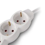 Elosztósor, 3 aljzat, 1,5 m, ENTAC, fehér