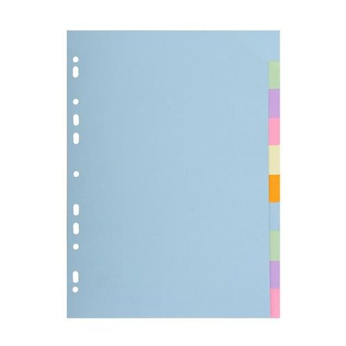 Regiszter, karton, A4, 10 részes, EXACOMPTA, pasztell színek