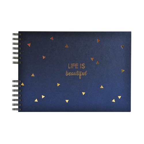 Fotóalbum, spirál, 32x22 cm, 25 lap, EXACOMPTA "Life", kék