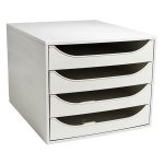 Irattároló, műanyag, 4 fiókos, EXACOMPTA "Ecobox Office", szürke-szürke