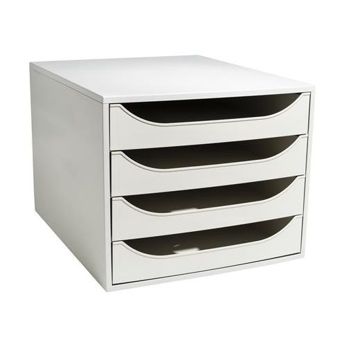 Irattároló, műanyag, 4 fiókos, EXACOMPTA "Ecobox Office", szürke-szürke