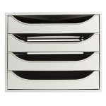 Irattároló, műanyag, 4 fiókos, EXACOMPTA "Ecobox Office", szürke-szürke