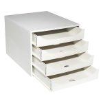 Irattároló, műanyag, 4 fiókos, EXACOMPTA "Ecobox Office", szürke-szürke