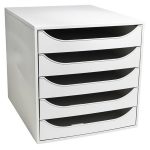 Irattároló, műanyag, 5 fiókos, EXACOMPTA "Ecobox Office", szürke