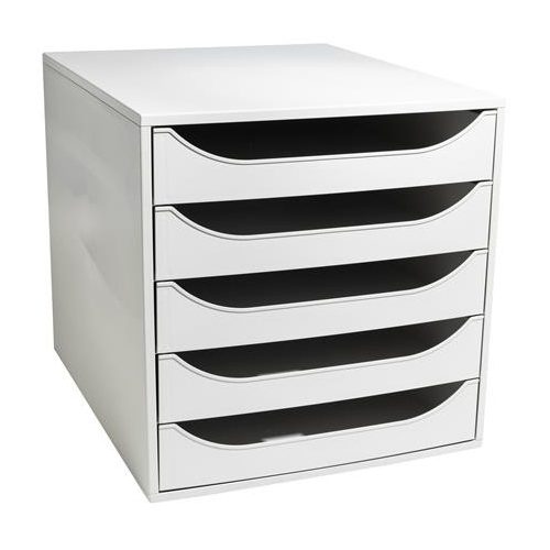 Irattároló, műanyag, 5 fiókos, EXACOMPTA "Ecobox Office", szürke