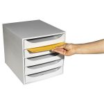 Irattároló, műanyag, 5 fiókos, EXACOMPTA "Ecobox Office", szürke