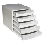 Irattároló, műanyag, 5 fiókos, EXACOMPTA "Ecobox Office", szürke