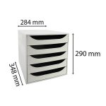 Irattároló, műanyag, 5 fiókos, EXACOMPTA "Ecobox Office", szürke