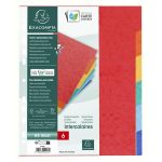 Regiszter, karton, A4+, 6 részes, EXACOMPTA, színes