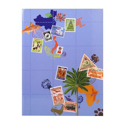 Album, bélyeggyűjtő, 22,5x30,5 cm, 8 lap, EXACOMPTA "Globe Totter", vegyes színek