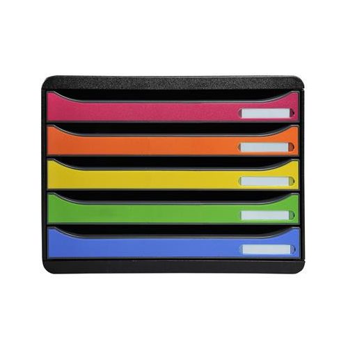 Irattároló, műanyag, 5 fiókos, EXACOMPTA "Big-Box Plus Horizon Iderama"