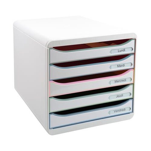 Irattároló, műanyag, 5 fiókos, EXACOMPTA "Big-Box Plus Autentic", szürke