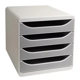   Irattároló, műanyag, 4 fiókos, EXACOMPTA "Big-Box Office", szürke