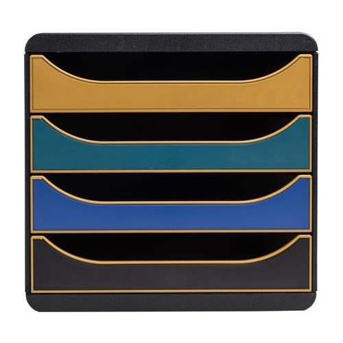 Irattároló, műanyag, 4 fiókos, EXACOMPTA "Big-Box Neo Deco"