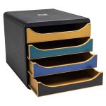 Irattároló, műanyag, 4 fiókos, EXACOMPTA "Big-Box Neo Deco"