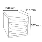 Irattároló, műanyag, 4 fiókos, EXACOMPTA "Big-Box Neo Deco"