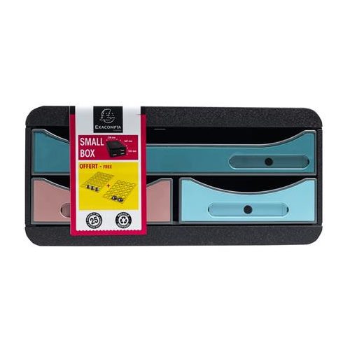 Irattároló, műanyag, 3 fiókos, EXACOMPTA "Smallbox Skandi", színes