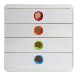 Irattároló, műanyag, 4 fiókos, EXACOMPTA "Pop-Box", fehér