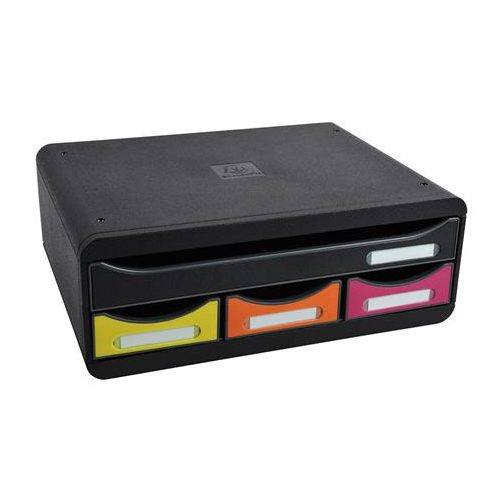 Irattároló, műanyag, 4 fiókos, EXACOMPTA "Iderama®", fekete