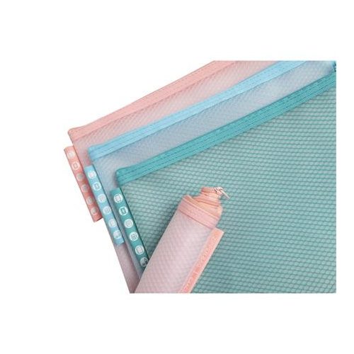 Rendszerező tasak, cipzáras, hálós, A5, EXACOMPTA "Chromaline Pastel", vegyes színek