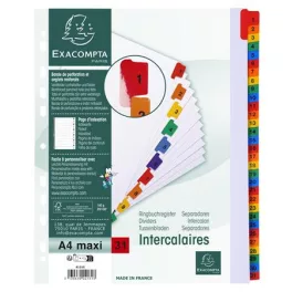 Regiszter, karton, A4+, 1-31, EXACOMPTA, fehér